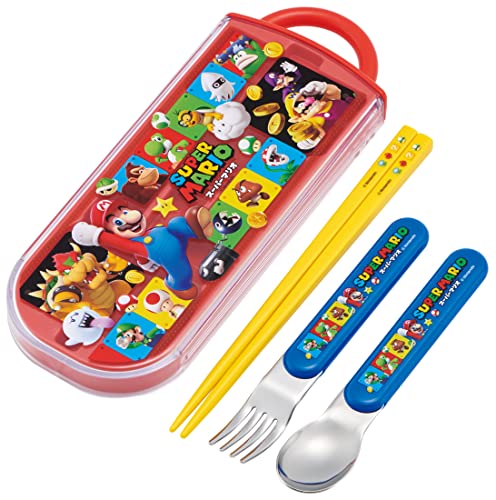 スケーター トリオセット 箸 スプーン フォーク スーパーマリオ 23 子供用 抗菌 日本製 TACC2AG-A 　送料無料