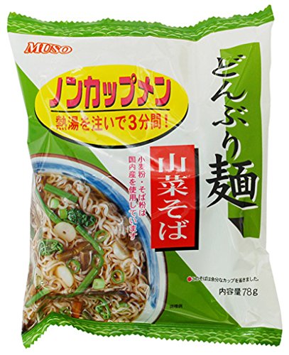 ムソー どんぶり麺・山菜そば 78g×4袋 　送料無料