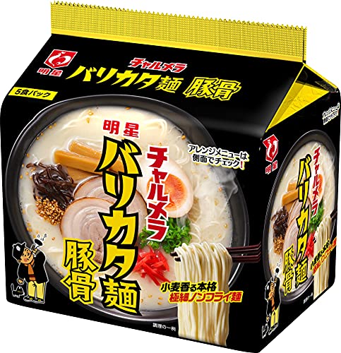 明星 チャルメラ バリカタ麺豚骨 5食パック 410g ×6個 　送料無料