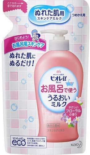 花王 ビオレu お風呂で使ううるおいミルク やさしいフローラルの香り つめかえ用 (250mL) 詰め替え用 ぬれた肌用 ボディミルク 送料無料