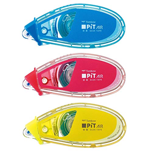 トンボ鉛筆 テープのり ピットエアー ミニ (テープ幅6mm×10m) ブルー・ピンク・グリーン3個パック HCB-324X 送料無料