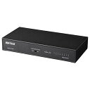 BUFFALO Giga対応 金属筐体 電源内蔵 8ポート LSW6-GT-8NS/BK ブラック スイッチングハブ マグネット 壁掛 送料無料