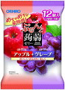 オリヒロプランデュ ぷるんと蒟蒻ゼリーパウチ アップル+グレープ 20gx12個×6袋 送料無料