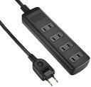 エレコム 電源タップ 雷ガード スイングプラグ 4個口 2.5m ブラック T-K1A-2425BK 送料無料
