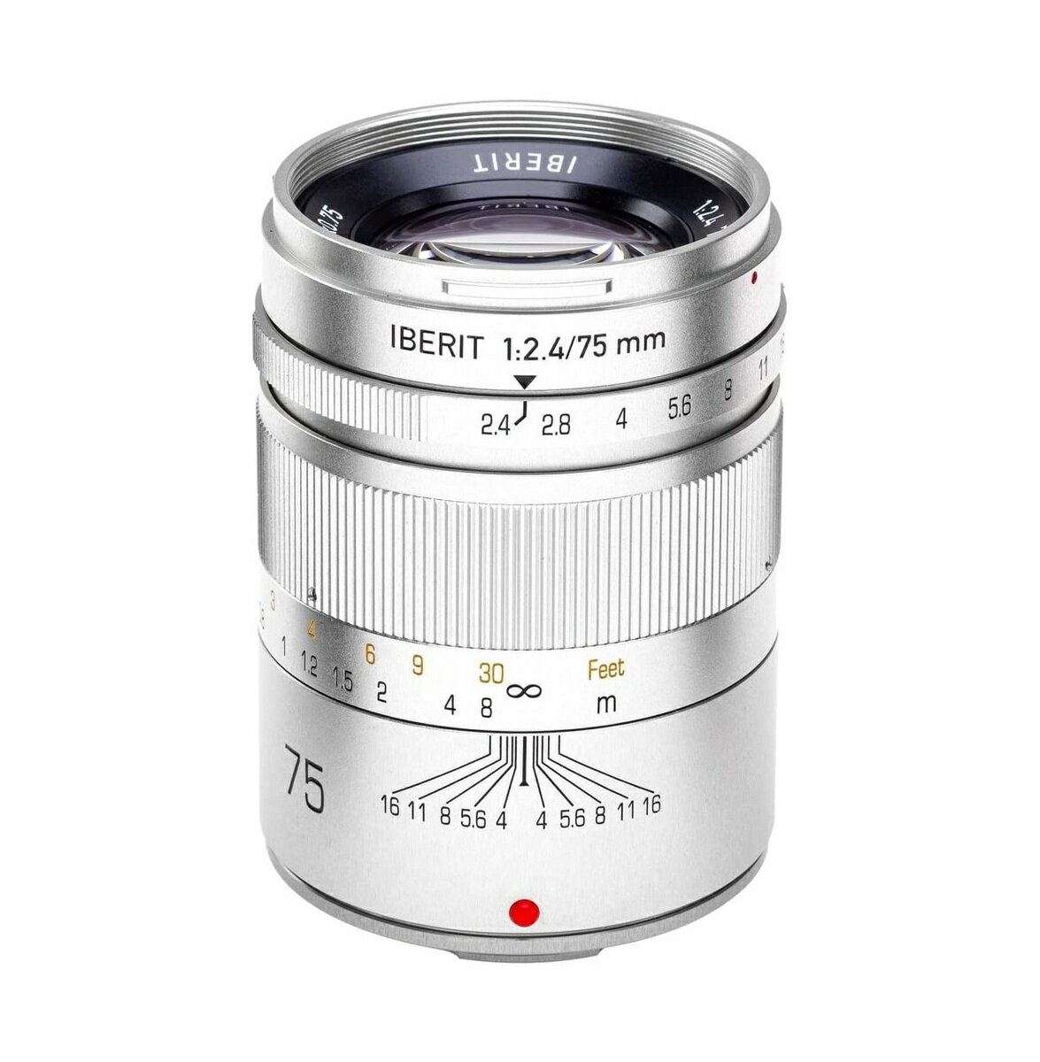 KIPON キポン IBERIT 75mm f/2.4 レンズ for FUJIFILM X SL シルバー 富士フィルム Xマウント