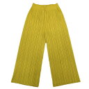 未使用級 PLEATSPLEASE プリーツプリーズ ISSEY MIYAKE イッセイミヤケ ワイド パンツ イエロー PP83-JF422 サイズ3