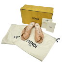 未使用品 FENDI フェンディ レザー ミュール ピンク ロゴ 総柄 サイズ35 箱付き