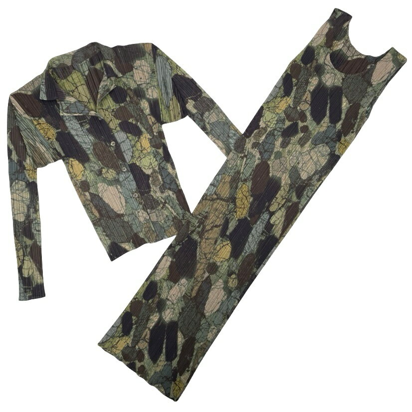 極美品 PLEATS PLEASE プリーツプリーズ ISSEY MIYAKE イッセイミヤケ アンサンブル シャツ ワンピース PP74-JK524 PP74...