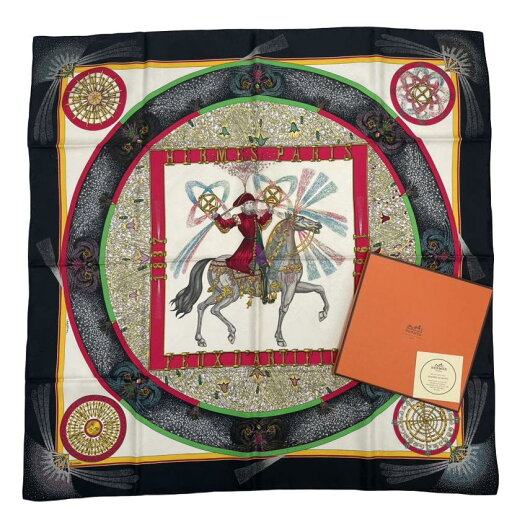 美品 HERMES エルメス 150年 限定 1987 カレ90 FEUX D'ARTIFICE 技巧の火 シルク スカーフ マルチカラー 美品 HERMES エルメス 150年 限定 1987 カレ90 FEUX D'ARTIFICE 技巧の火 シルク スカーフ マルチカラー