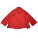 新品同様 HERMES エルメス 現行 アウター コート オレンジ x レッド カシミヤ レディース サイズ34