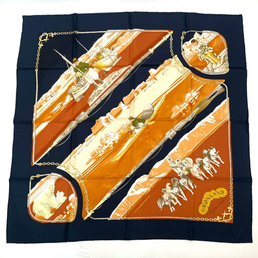 極美品 HERMES エルメス カレ90 1982年 GRONLAND グリーンランド エスキモー 犬ぞり シルク スカーフ ブラック 極美品 HERMES エルメス カレ90 1982年 GRONLAND グリーンランド エスキモー 犬ぞり シルク スカーフ ブラック