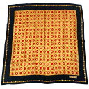 美品 YVES SAINT LAURENT イヴサンローラン ハートチェーン柄 シルク100% スカーフ マルチカラー(4)