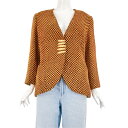 新品同様 希少 Christian Dior クリスチャン ディオール ジャケット ウール混 金ボタン チェック柄 80s CDロゴ オレンジ