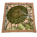 美品 HERMES エルメス カレ90 Jardin Creole クレオルの楽園 シルク スカーフ ピンク(4)