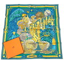 極美品 HERMES エルメス スカーフ カレ90 ARMETS et PANACHE 羽飾りの騎兵兜 シルク マルチカラー 箱付き(4)