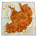 極美品 HERMES エルメス シルク スカーフ HOLA FLAMENCA オラ フラメンカ オレンジ