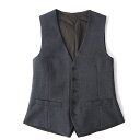 美品 ラルディーニ LARDINI イタリア製 ウール ベスト ジレ 44 チャコールグレー メンズ 正規品 2-DG251(4)