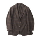 良品 ロロピアーナ Loro Piana イタリア製 最高級素材 ベビーカシミヤ テーラードジャケット 54 ブラウン チェック メンズ 正規品