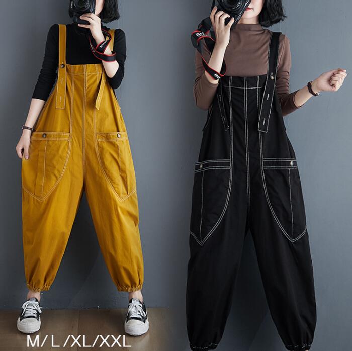 【秋冬人気】大人可愛いサロペット サロペット デニム風 サロペット オールインワン サロペット サルエルパンツ デニム レディース オーバーオール ワイド ロング ゆったり カジュアル 秋冬 大人 パンツ サロペット 可愛い きれいめ カジュアル ゆったり目