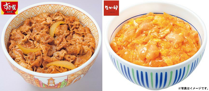 2024年 夏ギフト お中元 B422 すき家 牛丼の具・なか卯 親子丼の具セット(*)のサムネイル