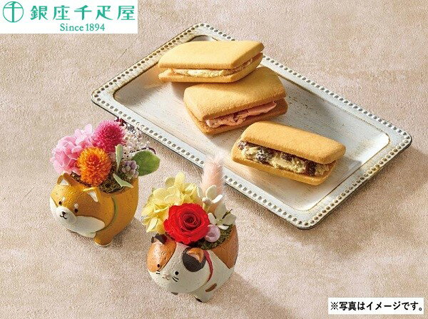 母の日 ギフト プレゼント H021 アニマルプリザと「銀座千疋屋」銀座フルーツサンド