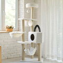 キャットタワー 猫タワー PET22 ホワイト調は清潔感あり グレーはなじみあり 猫つめどき 隠れハウス 毛ケア おもちゃ付き 送料無料