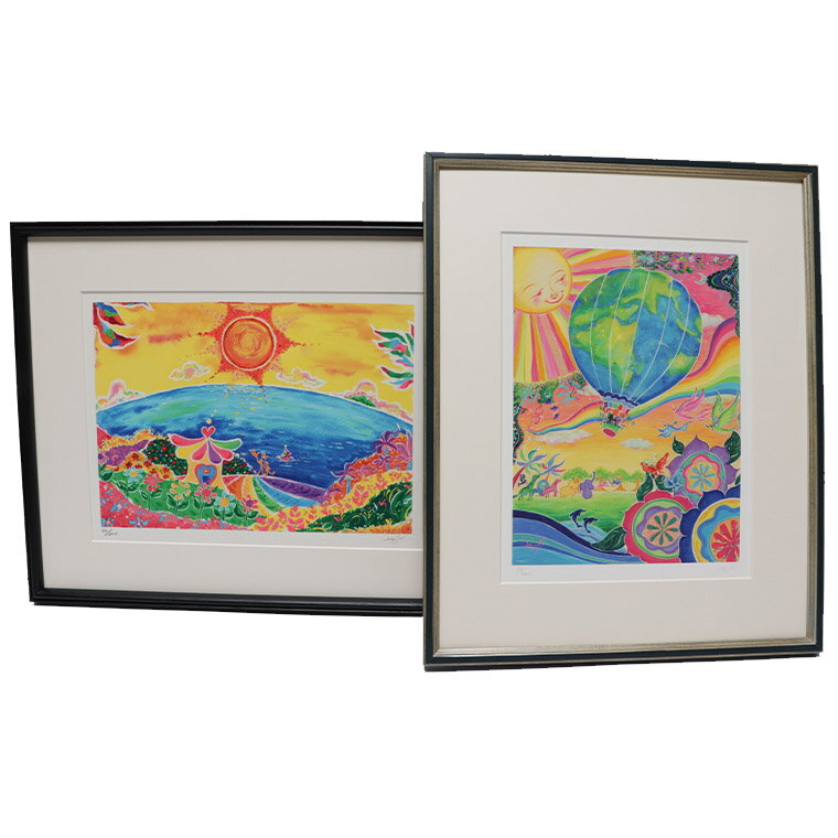 今井みのり「Eden」「Earth Balloon」M-696 M-697 版画 インテリア 壁掛け 額入り 額装込 アート リビング 玄関 プレゼント アートフレーム おしゃれ 【平和堂】
