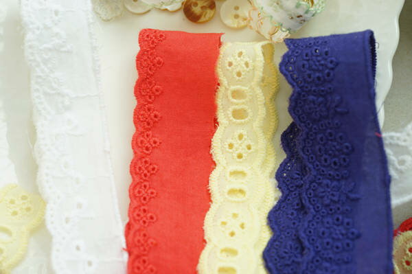 Battenberg Lace - 刺繍　リボン通し　綿レース　単位1m　全四種
