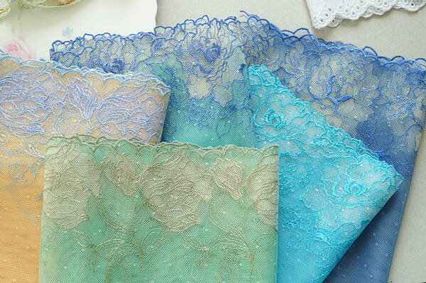 プリントネット　薔薇　花柄　刺繍　チュールレース　幅170mm　単位50cm