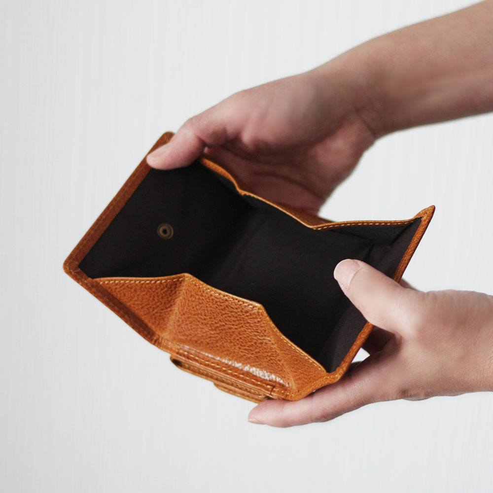 【レビューキャンペーン】本革 三つ折り財布 ミニ財布 コンパクト財布 小銭入れ メンズ レディース W-063