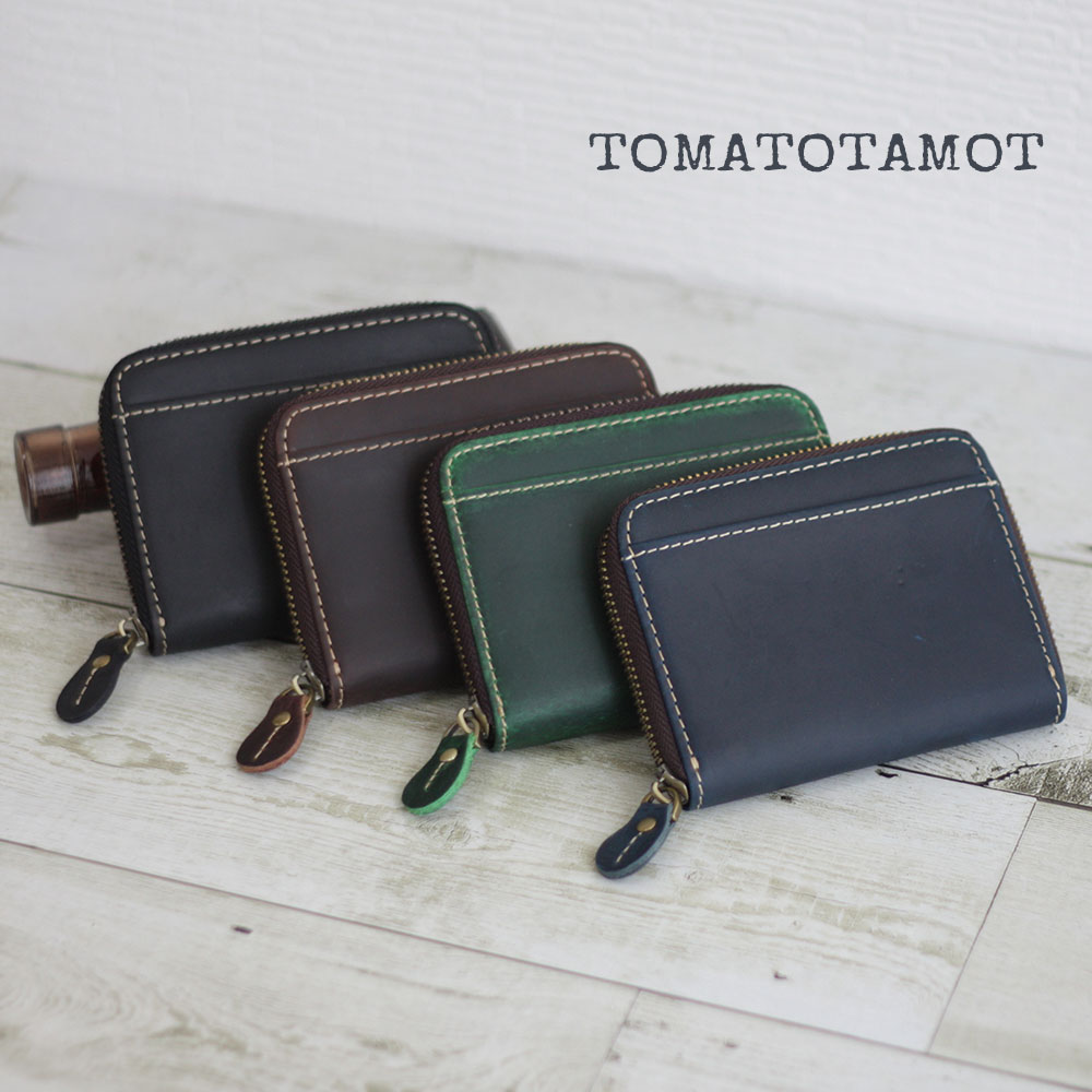 本革 オイルレザーラウンドコインケース 小銭入れ コンパクト W-108