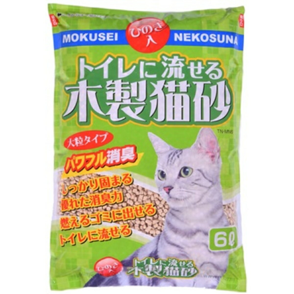 常陸化工 トイレに流せる木製猫砂 6L×6入のサムネイル
