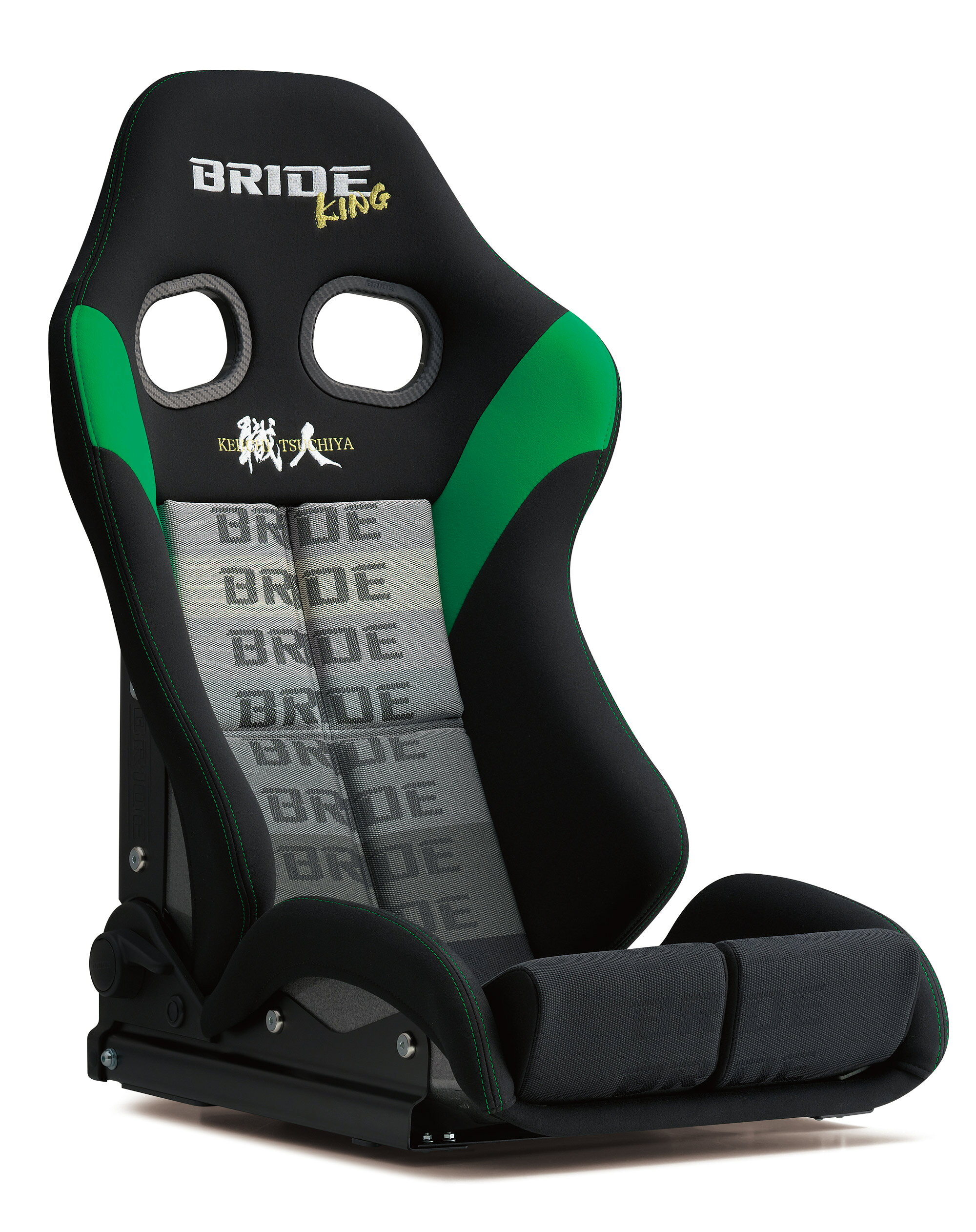 BRIDE ブリッド シート セミバケット STRADIAIII KING 土屋圭市モデル FRP製シルバーシェル ブラック＆グリーン スタンダードクッション 汎用 G71DSF