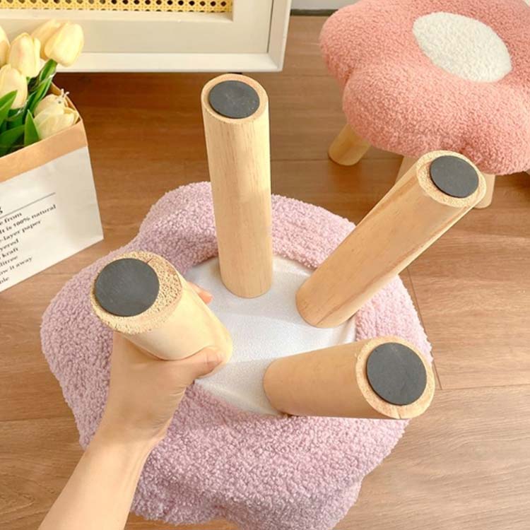 子供イス スツール 木製 椅子 チェア ミニスツール 小さい イス 円形 丸椅子 低い ラウンド キッズ 北欧 木脚 腰かけ 一人暮らし かわいい 花形 カバーリング 洗える 洗える 清潔 コンパクト 軽量 軽い 持ち運び 玄関 リビング