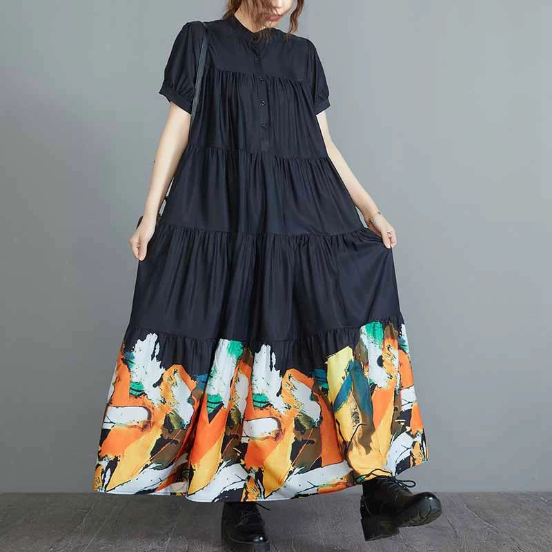 ワンピース シャツワンピース ワンピース 夏 花柄ロングワンピース ワンピ レディース ドレス きれいめ 半袖 プルオーバー ロング 体型カバー きれいめ 着痩せ 春 秋 夏 薄手 大人 30代40代50代