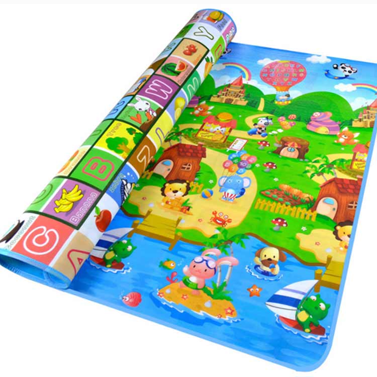 ベビープレイマット フロアマット リバーシブル 大判 200×180×0.5cm ハイハイマット 赤ちゃん 子供 折りたたみ 動物 車 アルファベット 知育 英語 撥水 薄手 かわいい 可愛い 出産祝い プレゼント 全5種類