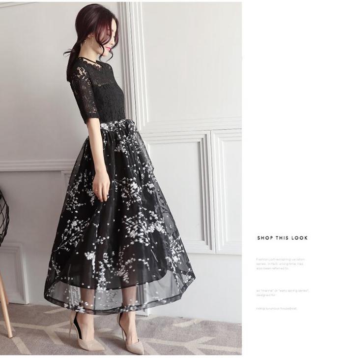 送料無料　パーティードレス ミモレ丈　花嫁ウェディングドレス 結婚式　ワンピース　体型カバー Aライン　大きいサイズ 透け感　パーティードレス　披露宴/入学式/七五三/発表会/二次会