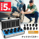 ナットツイスター ツイストソケット ボルトナット ツイスターソケット エキストラクターセット9-19mm 10点セット なめたナット なめたボルト 車用 バイク...