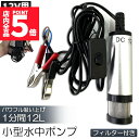 ★P5倍 マラソンセール★水中ポンプ 12V 小型 ウォーターポンプ 12L/min バッテリークランプ 電動 ポンプ ケーブル 3m スイッチ式 強力 給油 ...