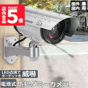 ★ポイント5倍 マラソンセール★ダミーカメラ 電池式 屋外 玄関 屋内 防犯カメラ 赤LED常時点滅 防水 屋内外両用 監視カメラ ダミー 赤外線型 防犯対策
