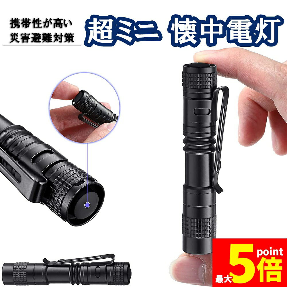 ★期間限定！ポイント5倍★懐中電灯 LED 懐中電灯 小型 ペンライト フィンガー ハンディ LEDライト 超ミニ ペン式 アルミニウム製 IP65 屋外防水 クリップ付き 携帯便利 作業 防災 ライト ハンディライト 単四電池対応 送料無