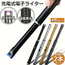 USB充電式 電気 プラズマ ライター 点火用 2本セット 無炎 ガス オイル 不要 電子 火起こし 防風 アーク スリム アウトドア バーベキューお墓参り 防災グッズ