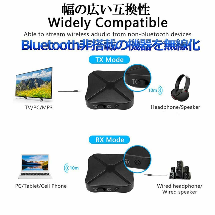 Bluetooth4.2 �ȥ�󥹥ߥå��� �쥷���С� 1��2�� ������ ������ ̵�� �磻��쥹 3.5mm �����ǥ������ޥ� �ƥ�� TX�⡼��͢�� RX�⡼��͢�� ���� ������ ������ �֥롼�ȥ����� KN319