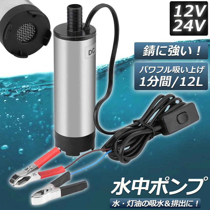 ★期間限定！最大20％OFF★水中ポンプ 12V 24V 小型 ウォーターポンプ 12L/min バッ...