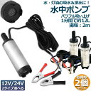 水中ポンプ 12V 24V 2個セット 小型 ウォーターポンプ 12L/min バッテリークランプ 電動 ポンプ ケーブル 3m スイッチ式 強力 給油 給水 ...