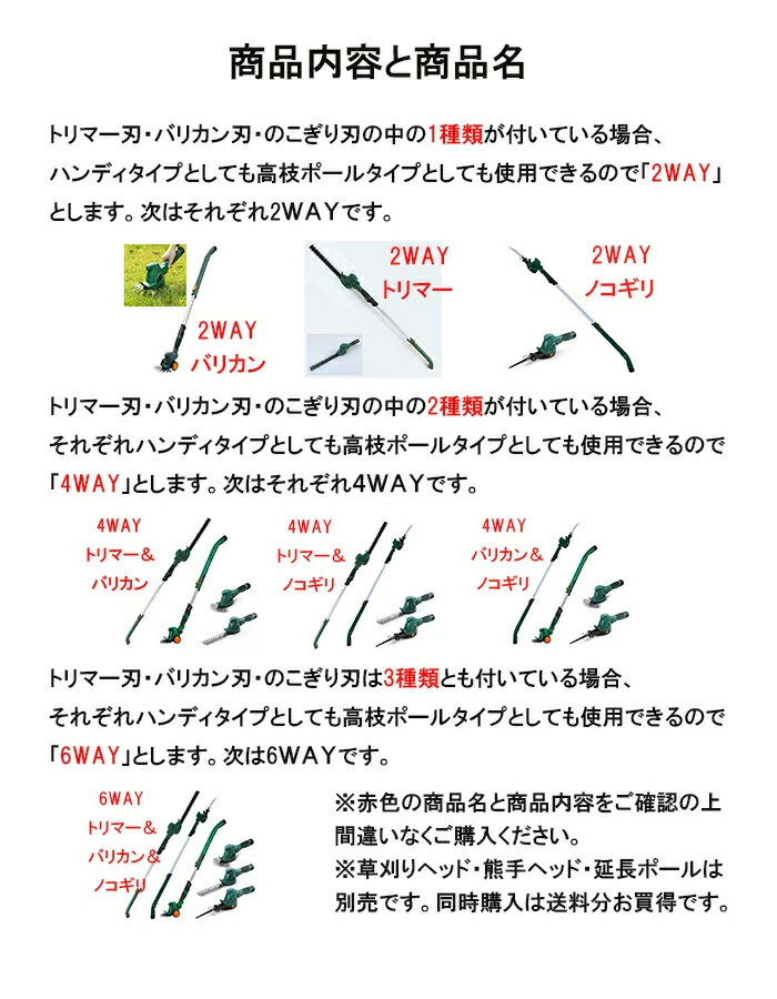 のこぎり 高枝のこぎり 高枝切りばさみ 剪定ばさみ 電動 充電式 コードレス 草刈り機 草刈機 芝刈り機 電動のこぎり ヘッジトリマー 芝生バリカン 芝刈機 電動 ポールソー ★2WAY 一台二役★4WAY 一台四役★6WAY 一台六役！ 2枚目