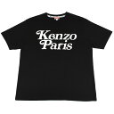 新入荷 ケンゾー KENZO BY VERDY オーバーサイズ 半袖 Tシャツ FE55TS1914SY サイズS フロッキープリント ロゴ 黒 ブラック クルーネック トップス カットソー【新品同様】【中古】