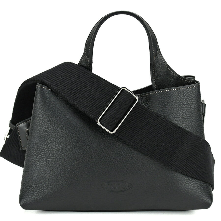 トッズ TOD'S 2way トートバッグ マイクロ Tタイムレス ハンドバッグ XBWAPAE レザー ブラック 黒 シルバー金具 ミニトート ショルダー 【中古】