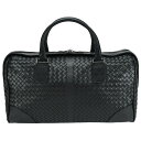 ボッテガヴェネタ BOTTEGA VENETA イントレチャート ボストンバッグ 179356 レザー ブラック 黒 ダッフルバッグ 旅行 トラベル メンズ レディース 【中古】