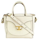 トッズ TOD'S Tタイムレス 2wayハンドバッグ ショッピングバッグ レザー アイボリー ゴールド金具 ショルダー レディース 【中古】